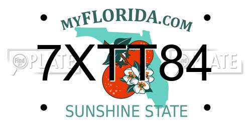 7XTT84 Florida License Plate