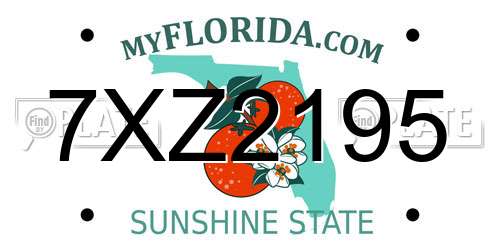 7XZ2195 Florida License Plate