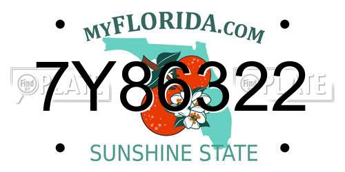 7Y86322 Florida License Plate
