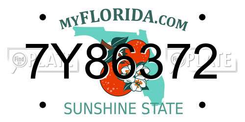 7Y86372 Florida License Plate