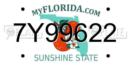 7Y99622 Florida License Plate