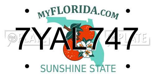 7YAL747 Florida License Plate