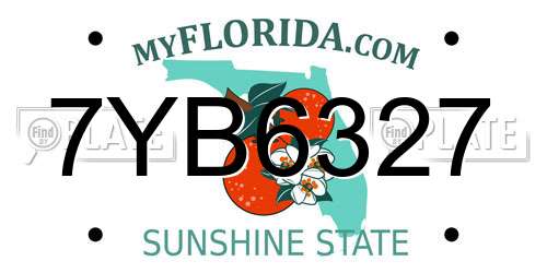 7YB6327 Florida License Plate