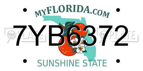 7YB6372 Florida License Plate