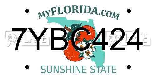 7YBC424 Florida License Plate