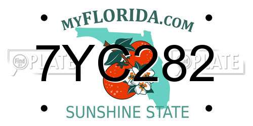 7YC282 Florida License Plate