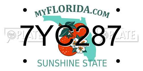 7YC287 Florida License Plate