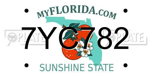 7YC782 Florida License Plate