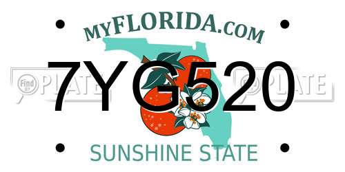 7YG520 Florida License Plate