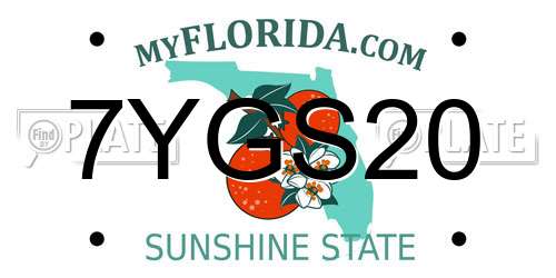 7YGS20 Florida License Plate