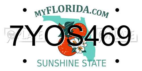 7YOS469 Florida License Plate