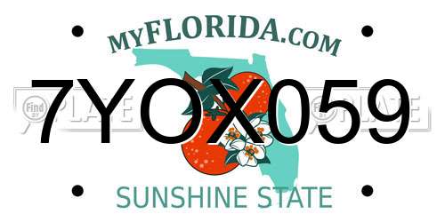 7YOX059 Florida License Plate