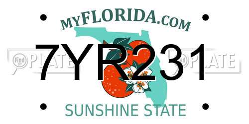 7YR231 Florida License Plate