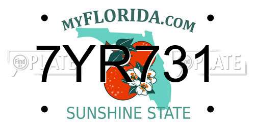 7YR731 Florida License Plate