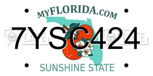 7YSC424 Florida License Plate
