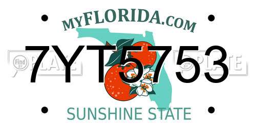 7YT5753 Florida License Plate