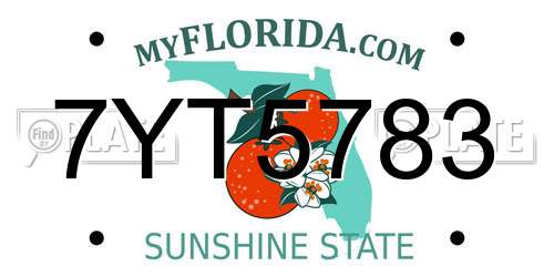 7YT5783 Florida License Plate