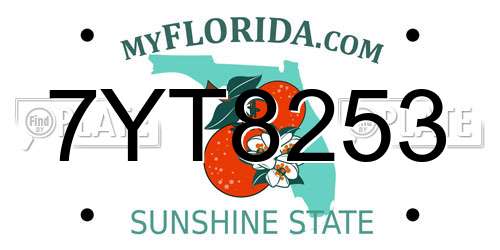7YT8253 Florida License Plate
