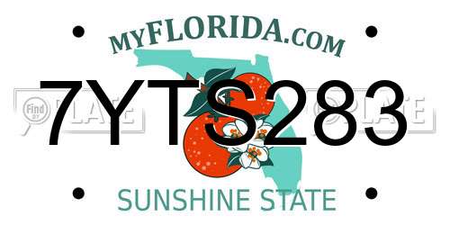 7YTS283 Florida License Plate