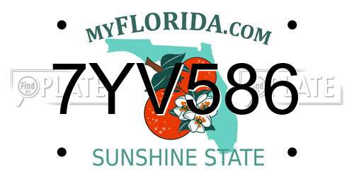 7YV586 Florida License Plate