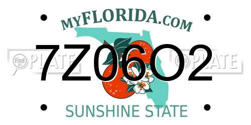 7Z06O2 Florida License Plate