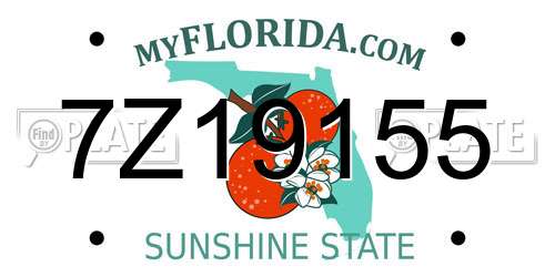 7Z19155 Florida License Plate