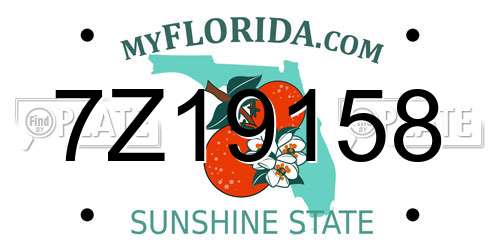 7Z19158 Florida License Plate