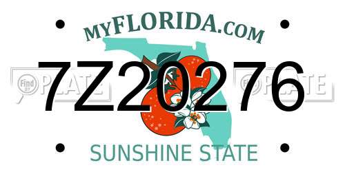 7Z20276 Florida License Plate