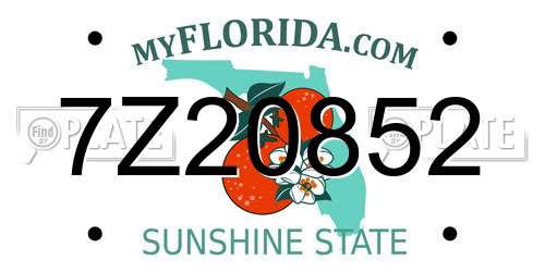 7Z20852 Florida License Plate