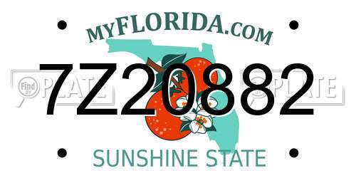 7Z20882 Florida License Plate