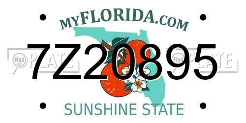 7Z20895 Florida License Plate