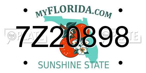 7Z20898 Florida License Plate