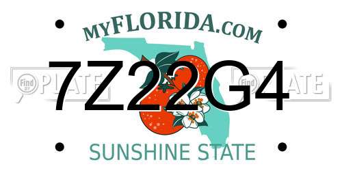 7Z22G4 Florida License Plate