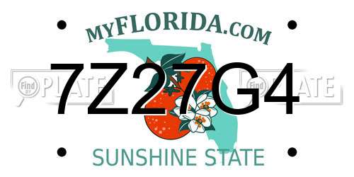 7Z27G4 Florida License Plate