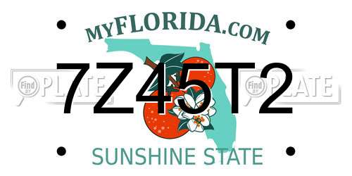 7Z45T2 Florida License Plate