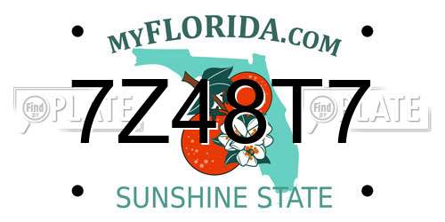 7Z48T7 Florida License Plate