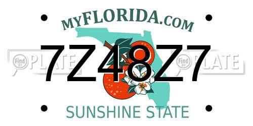 7Z48Z7 Florida License Plate