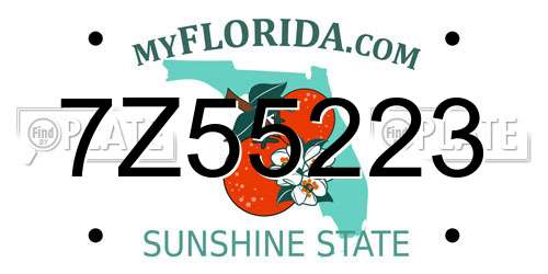 7Z55223 Florida License Plate