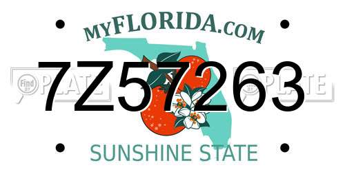 7Z57263 Florida License Plate