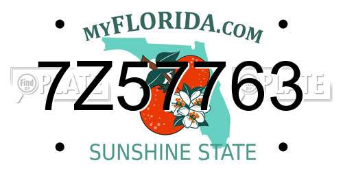 7Z57763 Florida License Plate