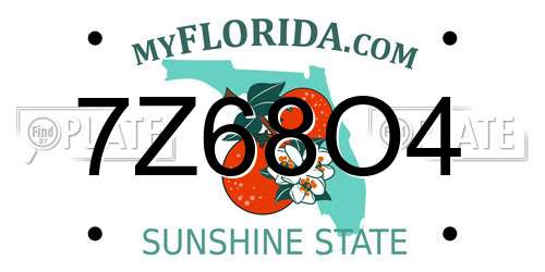 7Z68O4 Florida License Plate