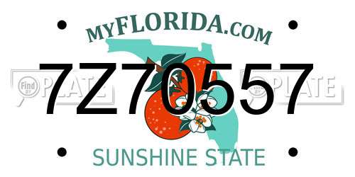 7Z70557 Florida License Plate