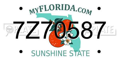 7Z70587 Florida License Plate