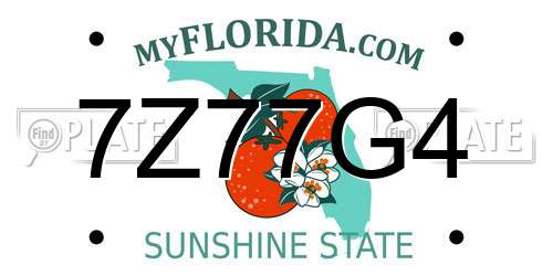 7Z77G4 Florida License Plate
