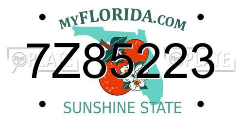 7Z85223 Florida License Plate