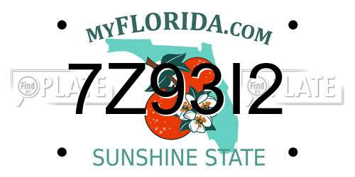 7Z93I2 Florida License Plate