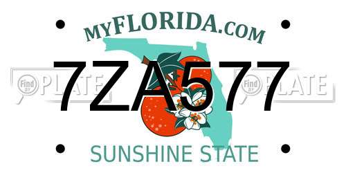 7ZA577 Florida License Plate