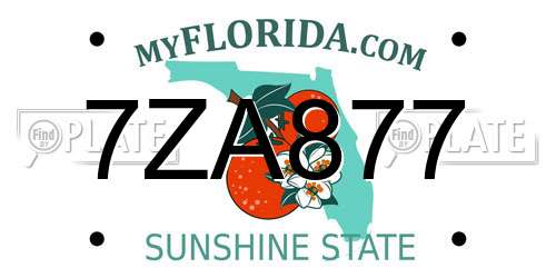 7ZA877 Florida License Plate