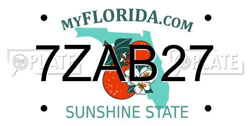 7ZAB27 Florida License Plate