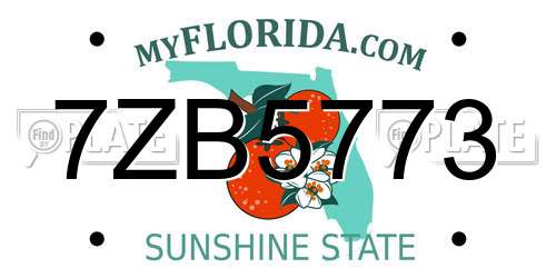 7ZB5773 Florida License Plate